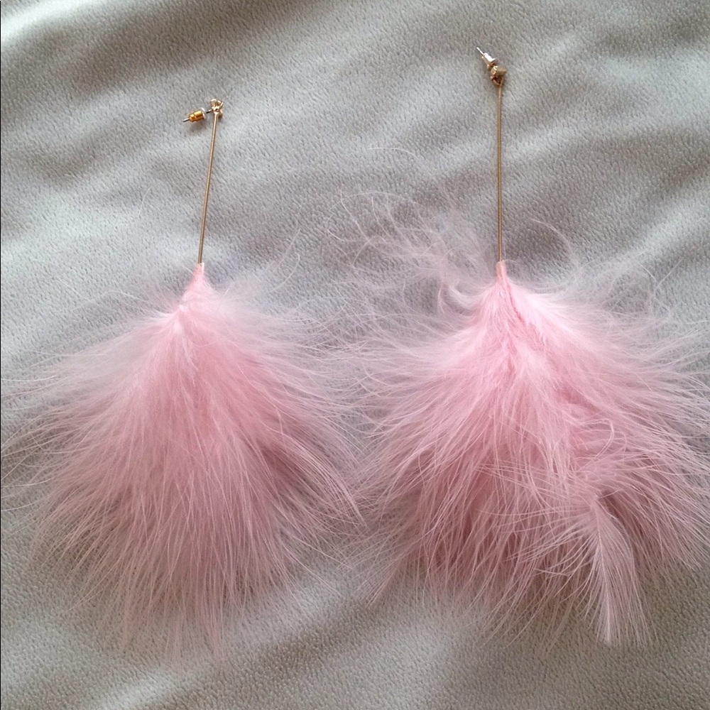 Pink Fluffy Earrings